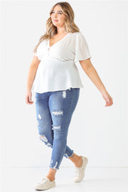 Plus Tie Detail Flare Top