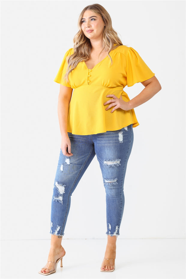 Plus Tie Detail Flare Top