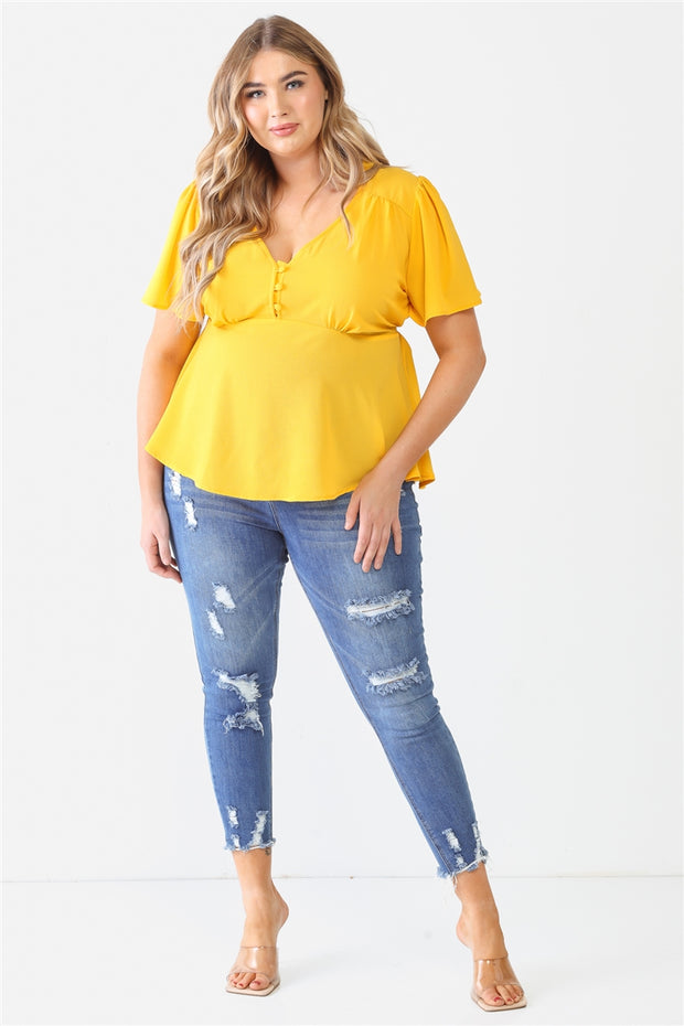 Plus Tie Detail Flare Top