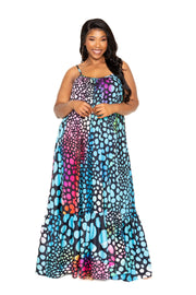 Printed Voluminous Maxi Dress (Plus Size)