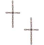 Multi Stone Pattern Cross Metal Earring