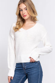 Dolman Sleeve Strappy Open Back Sweater