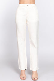 Straight Fit Twill Long Pants