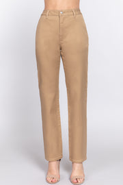 Straight Fit Twill Long Pants