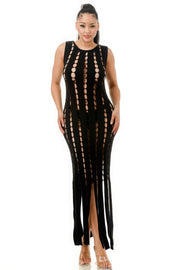 Cut Out Fringe Dress