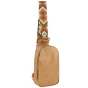 Smooth Zipper Sling Crossbody With Guitar Strap