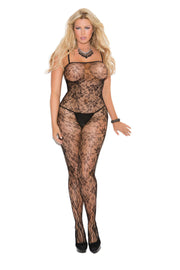 Rose Lace Bodystocking (Plus Size) - Spicy and Sexy