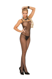 Fishnet Criss Cross Bodystocking (Plus Size) - Spicy and Sexy