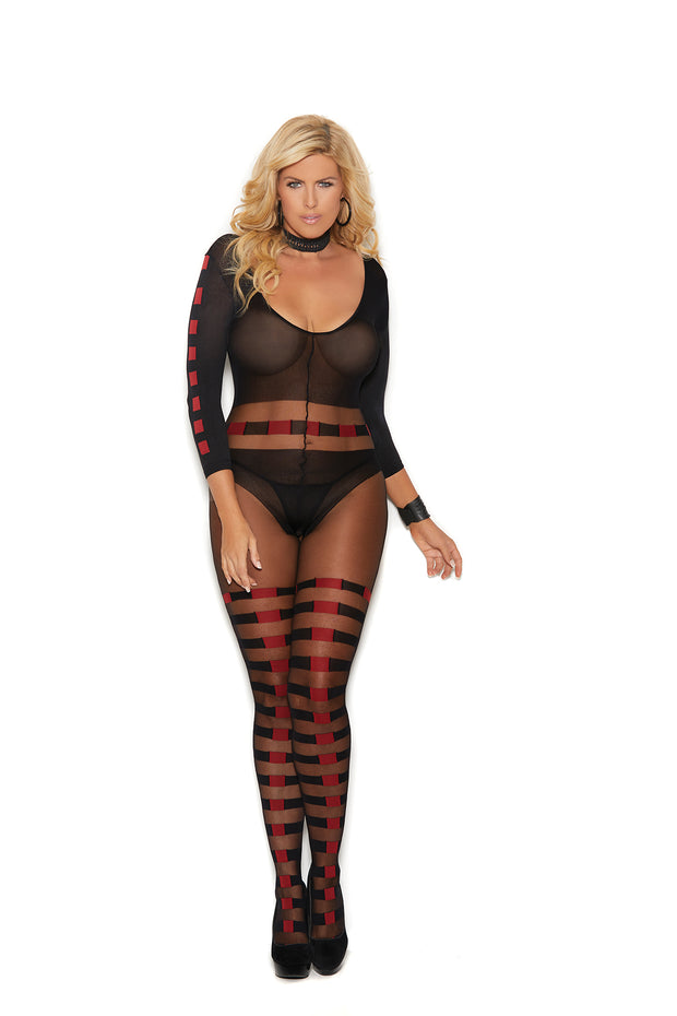 Long Sleeve Bodystocking (Plus Size) - Spicy and Sexy