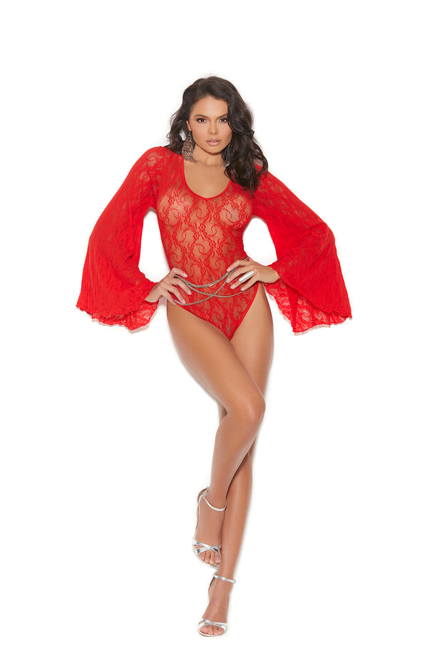 Long Sleeve Lace Teddy - Spicy and Sexy