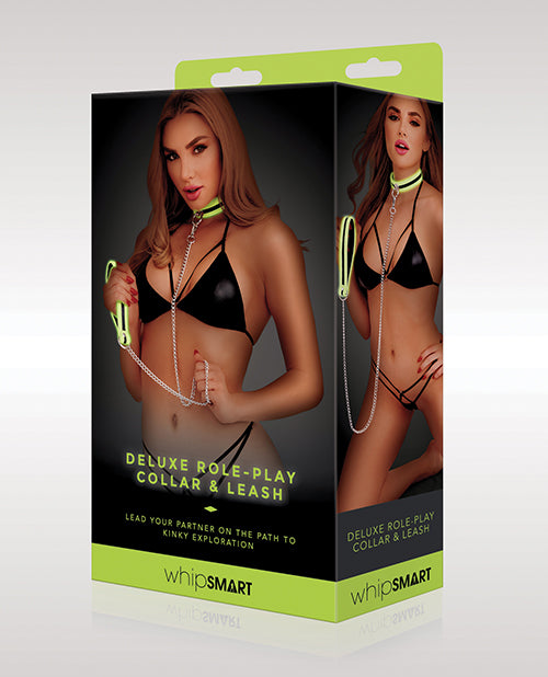 Whip Smart Glow In The Dark Deluxe Role Play Collar & Leash - Spicy and Sexy