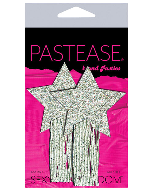 Pastease Glitter Tassle Stars - Silver O-s - Spicy and Sexy