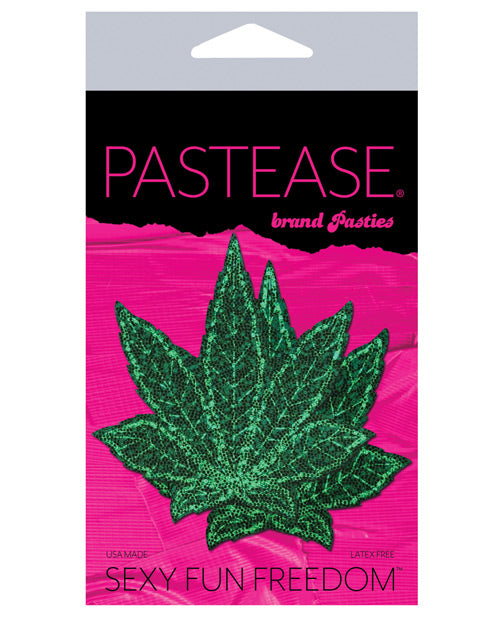 Pastease Glitter Marijuana Leafs - Green - Spicy and Sexy