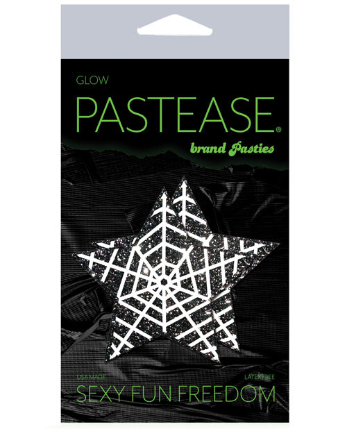 Pastease Halloween Glitter Web - Glow In The Dark Black-White - Spicy and Sexy
