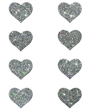 Pastease Mini Glitter Hearts - Silver Pack Of 8 - Spicy and Sexy