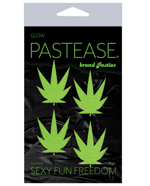 Pastease Petites Leaf - Glow In The Dark Green O-s Pack Of 2 Pair - Spicy and Sexy