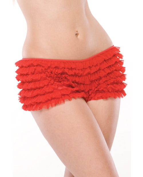 Ruffle Shorts With Back Bow Detail - Spicy and Sexy