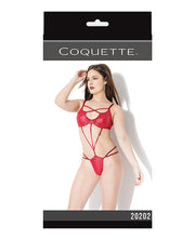 Play Darque Matte Wet Look Teddy With Removable Connector Straps - Spicy and Sexy
