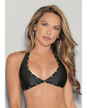 Glow Stones Black Light Dancewear Tri Bra Black