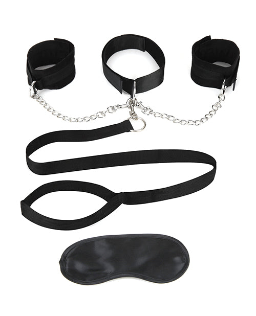 Lux Fetish Collar Cuffs & Leash Set - Removable - Spicy and Sexy