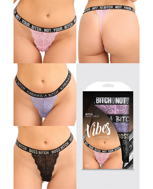 Vibes Bitch 3 Pack Lace Panty - Spicy and Sexy