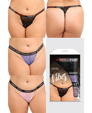 Vibes Fuck 3 Pack Thongs Set (Plus Size) - Spicy and Sexy