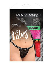 Vibes Trippy 3 Pack Thongs Assorted Colors O-s - Spicy and Sexy