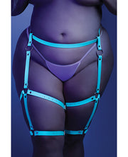 Glow Buckle Up Glow In The Dark Leg Harness Light Blue - Spicy and Sexy