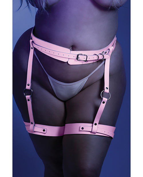 Glow Strapped In Glow In The Dark Leg Harness Light Pink - Spicy and Sexy