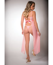 Pinklicious Empire Waist, Lace & Sheer Dress & Panty Baby Pink - Spicy and Sexy