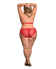 Risque Business Cupless Bra & Crotchless Panty Red (Plus Size) - Spicy and Sexy
