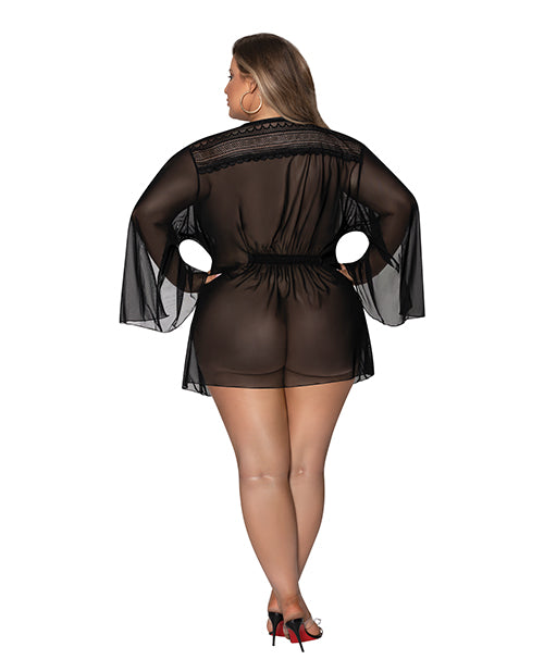 Modern Romance Flowing Short Robe (Plus Size) - Spicy and Sexy