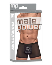 Private Screening Micro Mesh & Modal Skull Pouch Short Black - Spicy and Sexy
