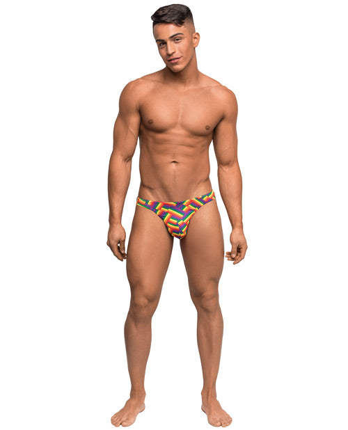 Pride Fest Contoured Pouch Bong Thong Rainbow - Spicy and Sexy