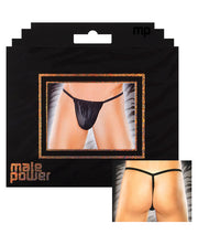 Male Power Nylon Lycra Pouch Thong Black O-s - Spicy and Sexy