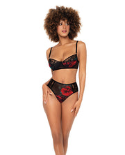 Underwire Bra Top & High Waisted Bottom Black - Spicy and Sexy