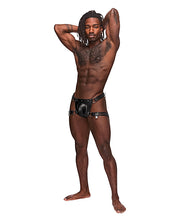 Leather Scorpio Adjustable Waist & Leg Band Thong Black - Spicy and Sexy