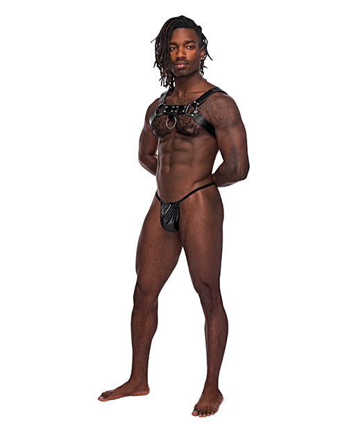 Leather Aries Single Ring Harness Black - Spicy and Sexy