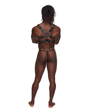 Leather Gemini Double Ring Harness Black - Spicy and Sexy