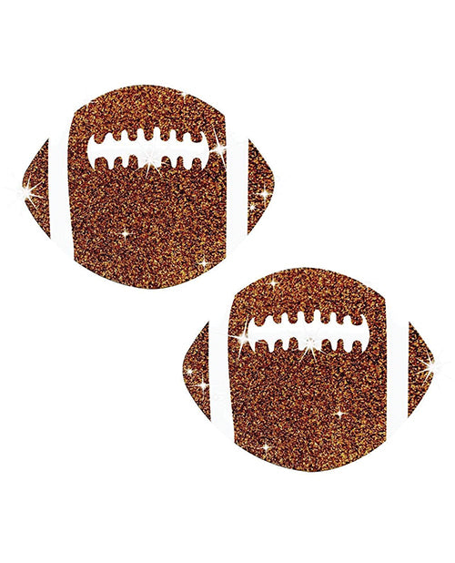 Neva Nude Football Glitter Pasties - Brown O-s - Spicy and Sexy