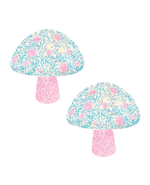 Neva Nude Black Light Glitter Shroom Pasties - Pink/white - Spicy and Sexy