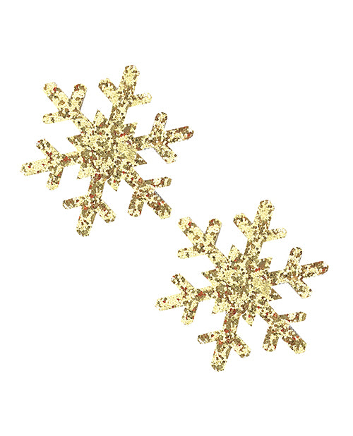 Neva Nude Glitter Snowflake Pasties - O/s