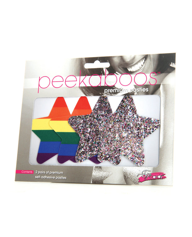 Peekaboos Pride Rainbow Glitter Stars Pack Of 2 - Spicy and Sexy