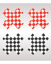 Peekaboos Off The Wall Checkered Pasties - 2 Pairs 1 Black-1 Red - Spicy and Sexy