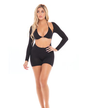 Pink Lipstick Knock Out 2 Pc Play Suit Black - Spicy and Sexy