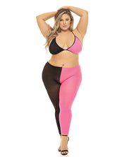 Pink Lipstick Block You Out Bra & Legging - Spicy and Sexy