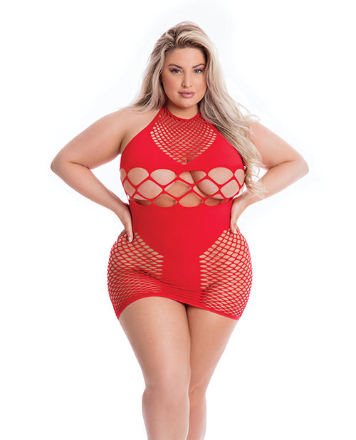 Pink Lipstick Girl Gone Bad Dress (Plus Size) - Spicy and Sexy