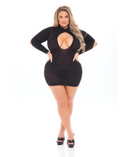 Pink Lipstick Devilish Backless Dress Black (Plus Size) - Spicy and Sexy