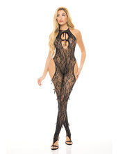Pink Lipstick Love Me Harder Bodystocking Black - Spicy and Sexy