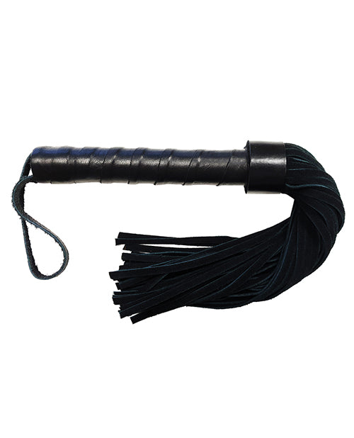 Rouge Leather Handle Short Short Suede Flogger - Black - Spicy and Sexy